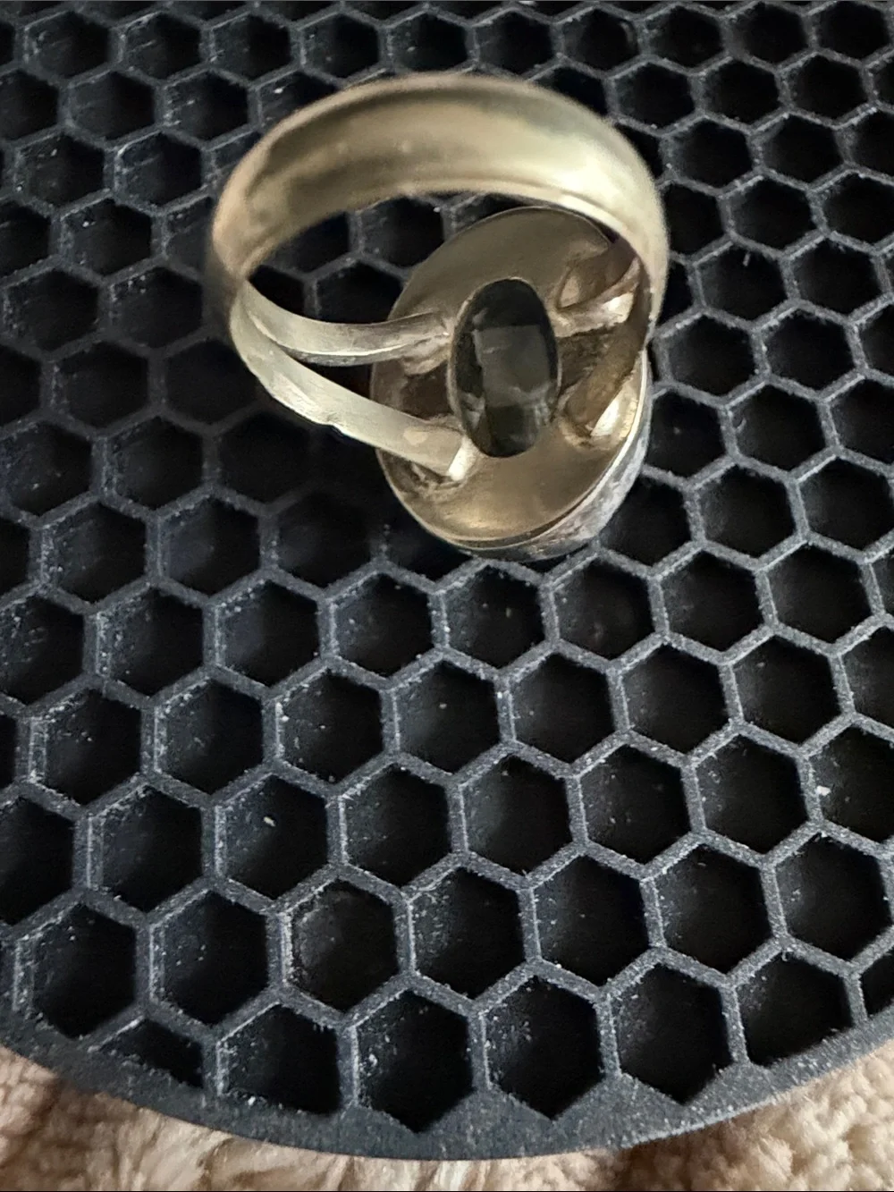 Green Amethyst Sterling Silver Cocktail Ring - Picture 6 of 8